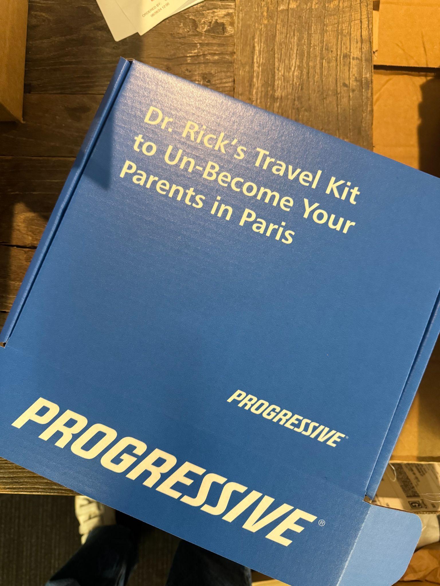 Progressive Dr. Rick travel kit closed blue box
