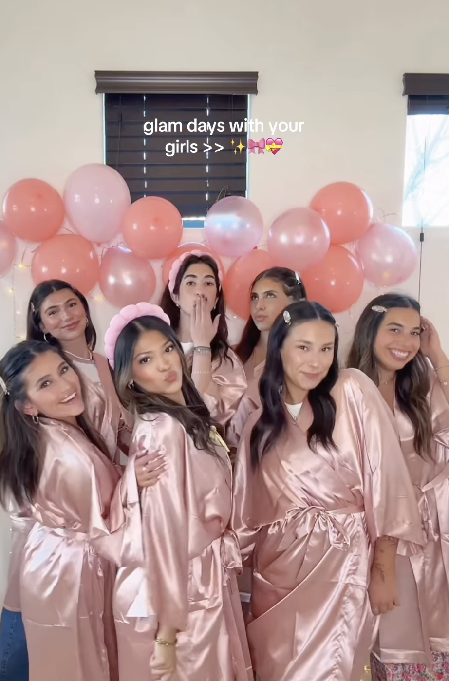 Group in pink robes at Walmart Beauty girls night event