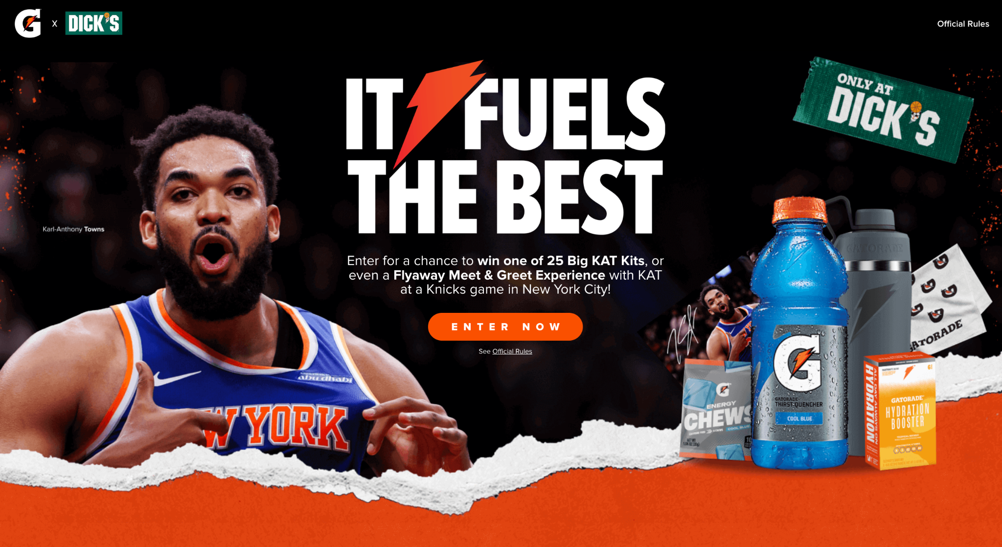 Gatorade sweepstakes landing page