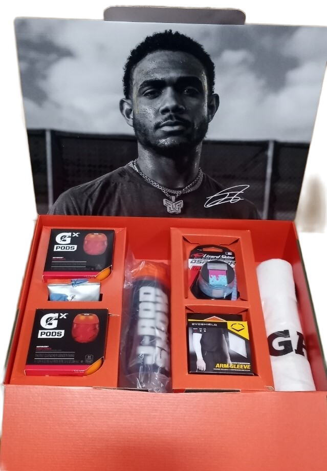 Gatorade PR kit with branded items